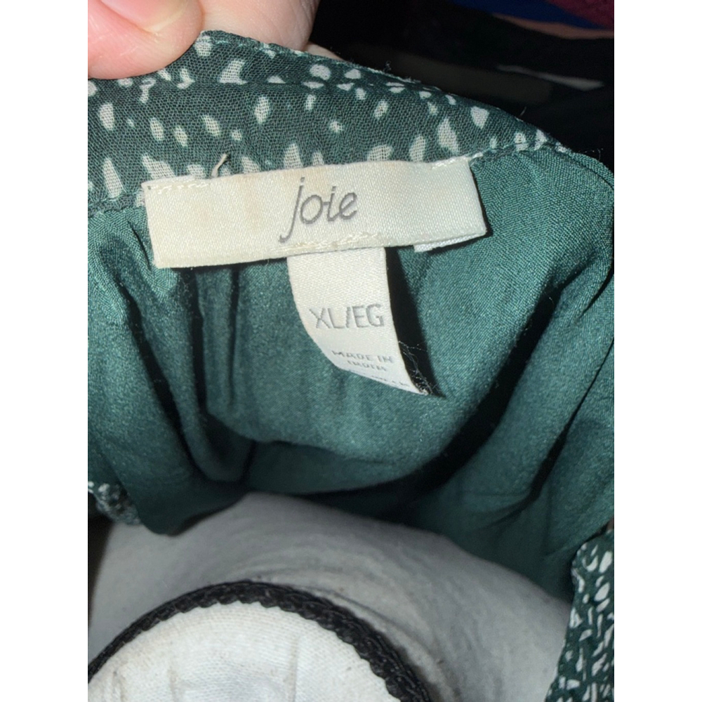 Joie Dress size XL Green & White Polka Dot Arctic Mid Balloon Sleeve Boho 90’s - Picture 11 of 14